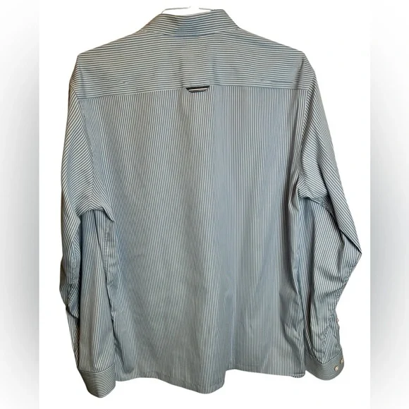 Lindbergh Blue White Stripe Soft Touch Poplin Button Down Size XL - Picture 8 of 8